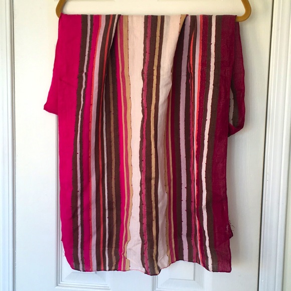 Accessories - Donated to goodwill, ight knit striped scarf with sparkle thread